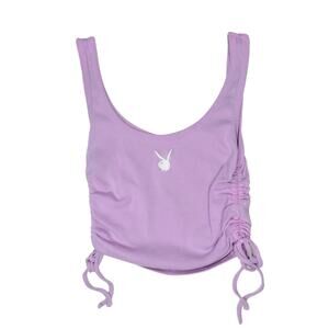 Playboy Pacsun Lilac Purple Ruched Cropped Tank Top XS